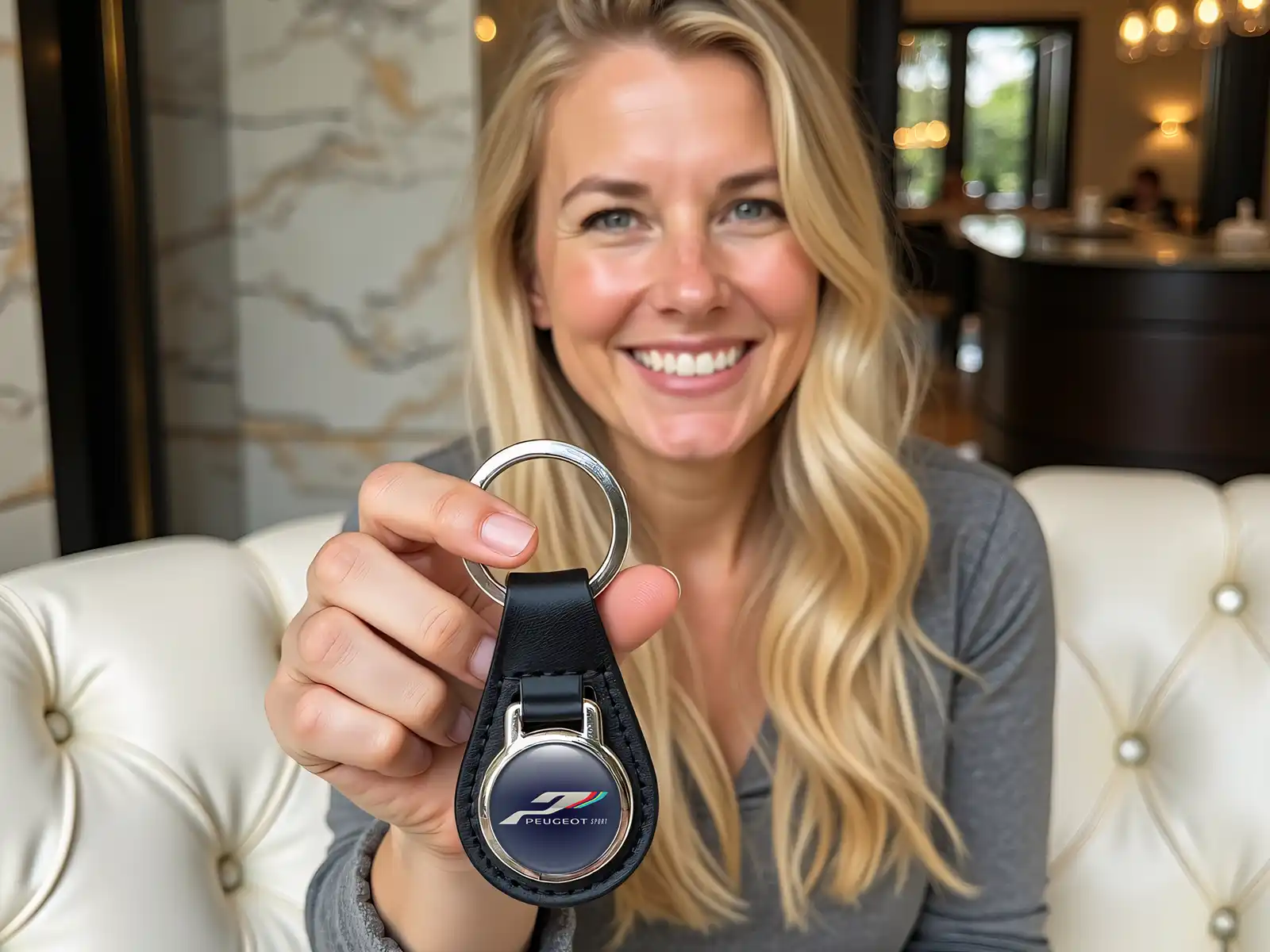Peugeot Schlüsselketten für Damen Stabiles Leder Design Stil